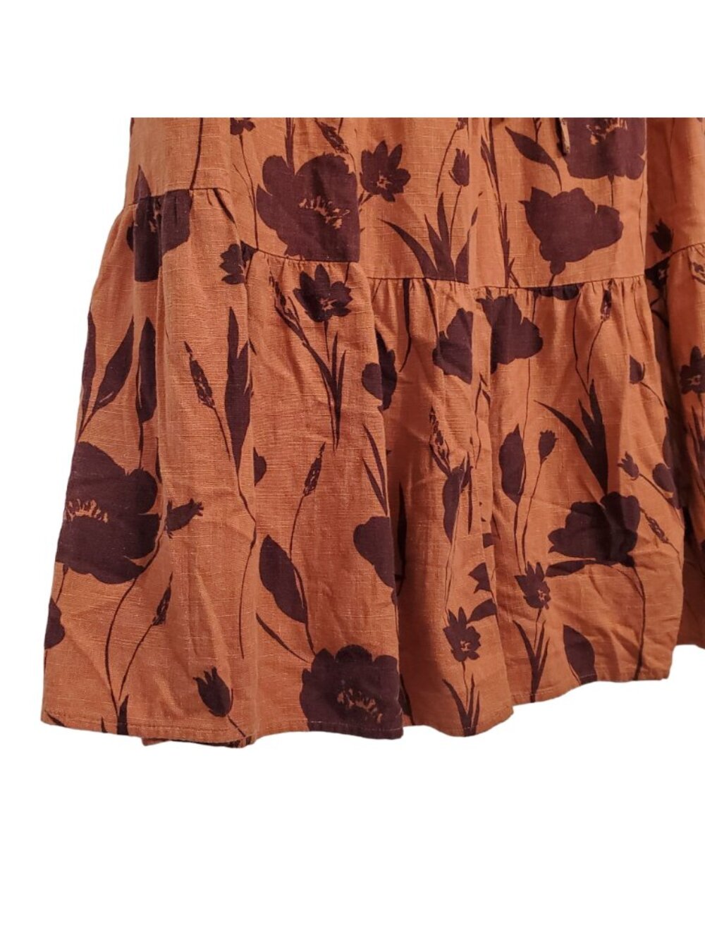 Simply Vera Wang NWT Sz 2X Dress Rayon Linen Tiered Ruffle Skirt Lined Maxi Full - Picture 15 of 16